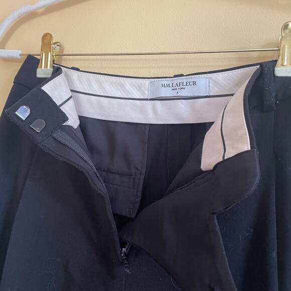 MM LaFleur Black Pleated Trousers Sz 4 Workwear Career Professional - Picture 2 of 13